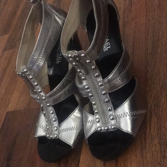 Silver Metallic Michael by Michael Kors Heels - Picture 2 of 7